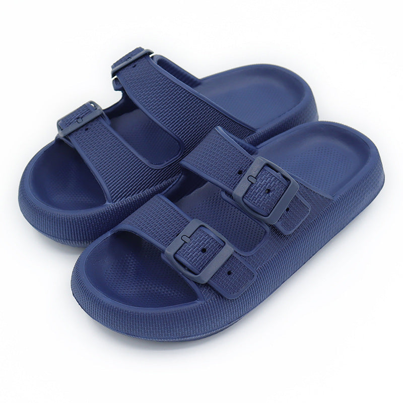 Platform Slippers Women's Summer Buckle Home Shoes Fashion Outdoor Wear Soft Bottom Sandals - AccessoryWorldHub