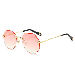 Polygonal Sunglasses Women Rimless Trimmed Sunglasses - AccessoryWorldHub