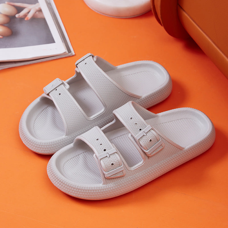 Platform Slippers Women's Summer Buckle Home Shoes Fashion Outdoor Wear Soft Bottom Sandals - AccessoryWorldHub