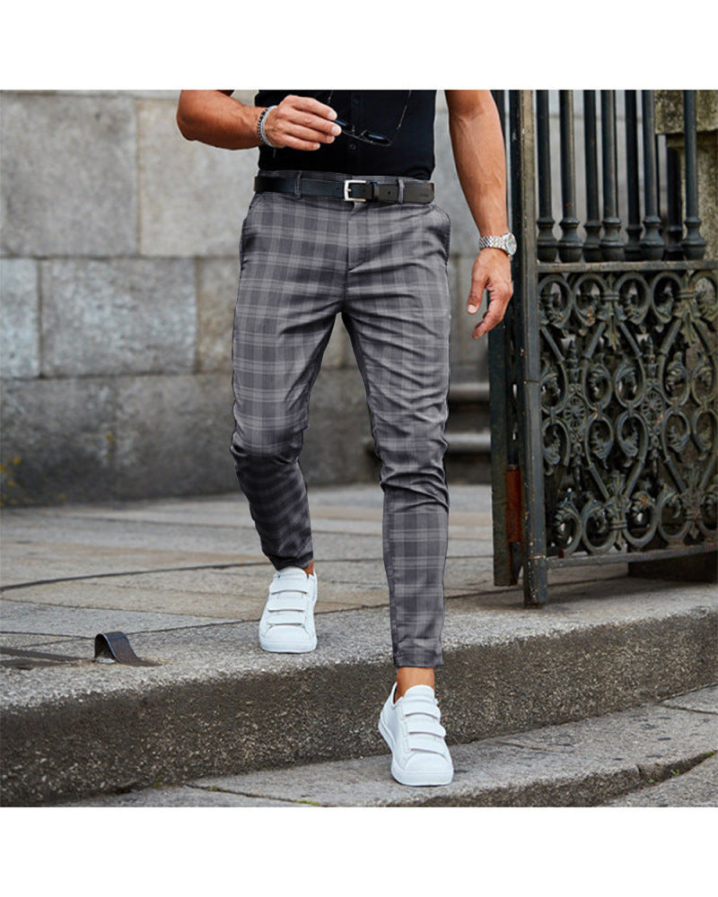 Plaid Print Pants Men's Casual Trousers Loose And Thin - AccessoryWorldHub