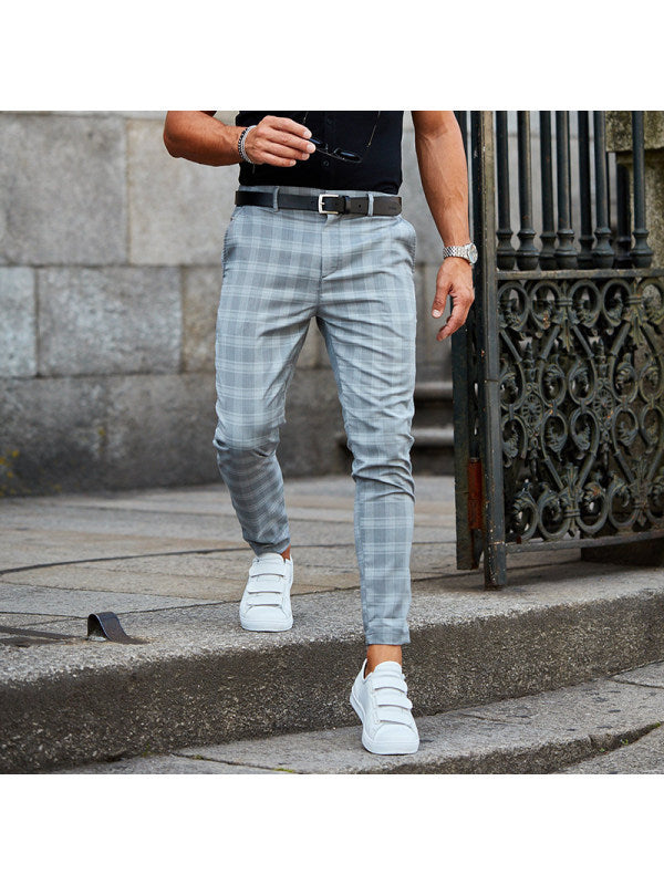 Plaid Print Pants Men's Casual Trousers Loose And Thin - AccessoryWorldHub