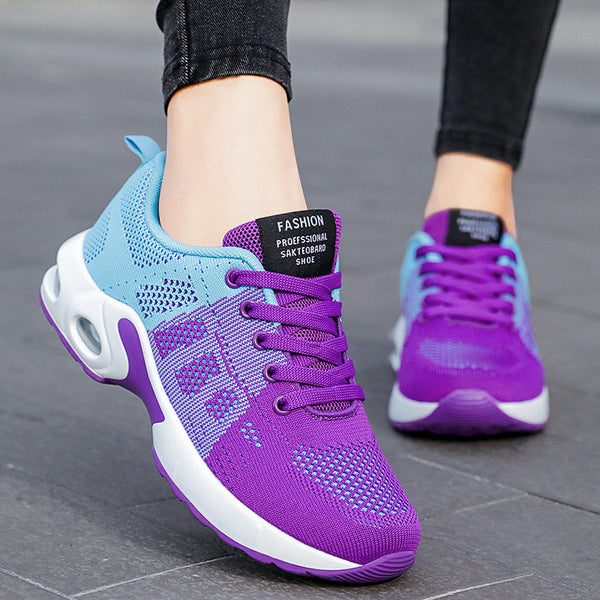 Casual Shoes Breathable Lightweight Mother Shoes Lace-up Cushioned Sneakers Women - AccessoryWorldHub