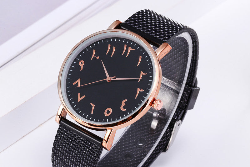 Fashion Creative Quartz Watches Couple Watches Digital Mesh Band Watches - AccessoryWorldHub