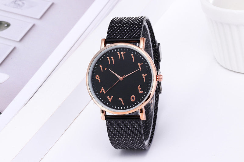 Fashion Creative Quartz Watches Couple Watches Digital Mesh Band Watches - AccessoryWorldHub