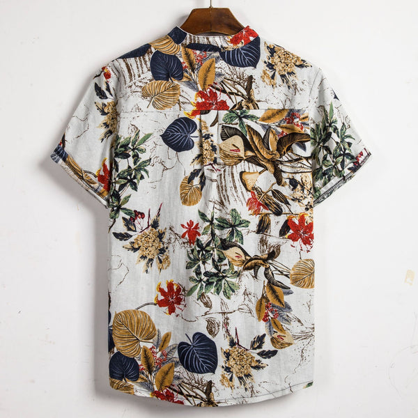 Slim shirt men contrast color printing shirt men - AccessoryWorldHub