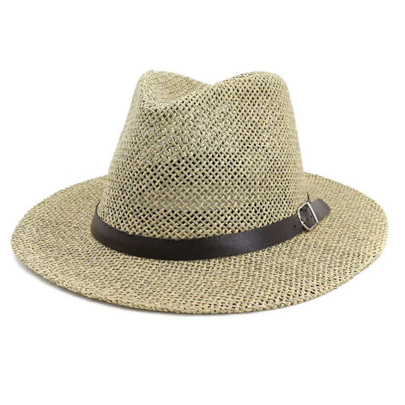 Panama Straw Hat European And American Sun Protection Summer Sun Protection Travel Beach Woven Top Hat - AccessoryWorldHub