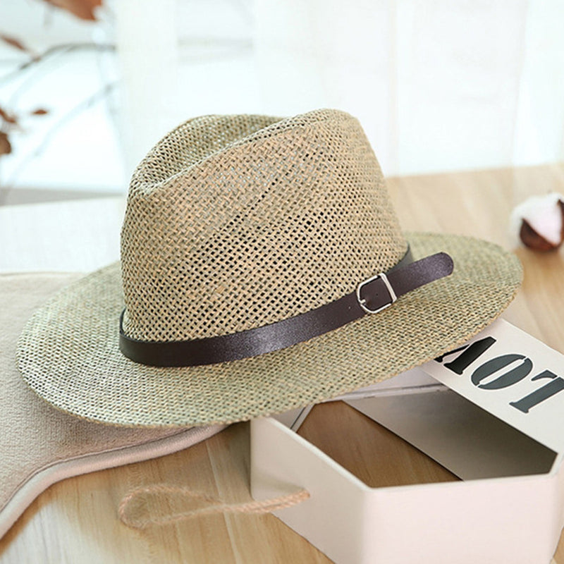 Panama Straw Hat European And American Sun Protection Summer Sun Protection Travel Beach Woven Top Hat - AccessoryWorldHub