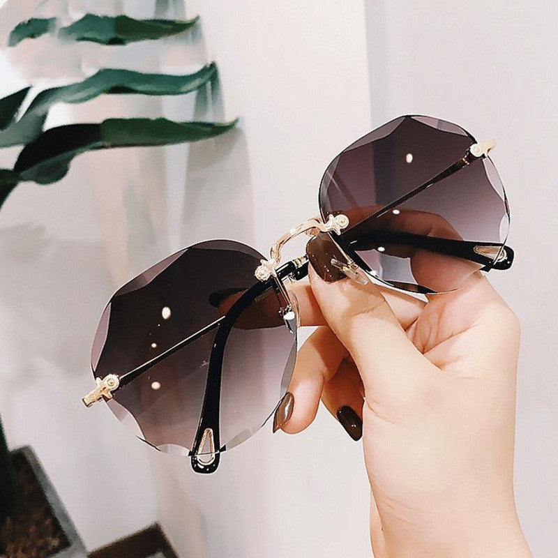 Polygonal Sunglasses Women Rimless Trimmed Sunglasses - AccessoryWorldHub