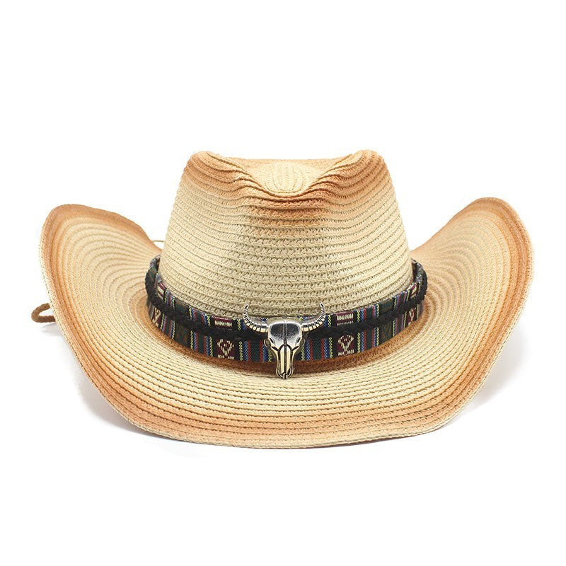 Denim Ethnic Style Straw Hat Men And Women Outdoor - AccessoryWorldHub