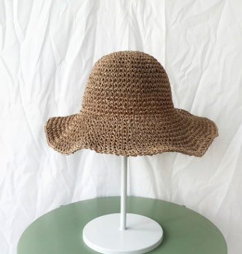 Summer Outing Sunscreen Hat for Women with Foldable Straw Hats Holiday Cool Hat Beach Hat - AccessoryWorldHub