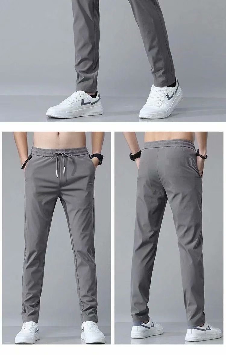 Drawstring Trousers Thin Casual Pants Korean Version Loose Straight Sweatpants Mens Clothing - AccessoryWorldHub