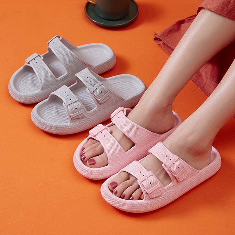 Platform Slippers Women's Summer Buckle Home Shoes Fashion Outdoor Wear Soft Bottom Sandals - AccessoryWorldHub