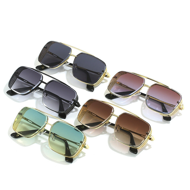 Gradient A Wire Fence Edge Retro Sunglasses - AccessoryWorldHub