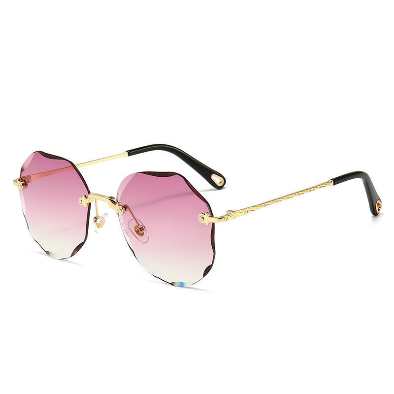 Polygonal Sunglasses Women Rimless Trimmed Sunglasses - AccessoryWorldHub