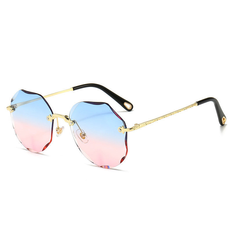 Polygonal Sunglasses Women Rimless Trimmed Sunglasses - AccessoryWorldHub