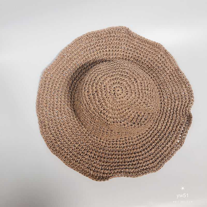 Summer Outing Sunscreen Hat for Women with Foldable Straw Hats Holiday Cool Hat Beach Hat - AccessoryWorldHub