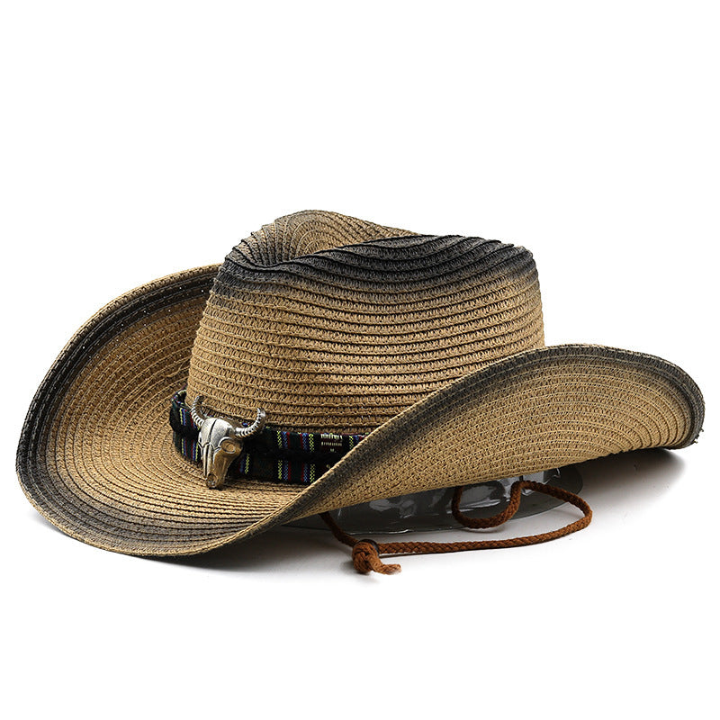 Denim Ethnic Style Straw Hat Men And Women Outdoor - AccessoryWorldHub