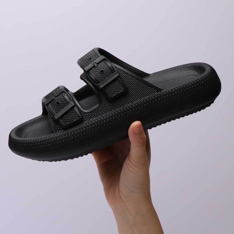 Platform Slippers Women's Summer Buckle Home Shoes Fashion Outdoor Wear Soft Bottom Sandals - AccessoryWorldHub