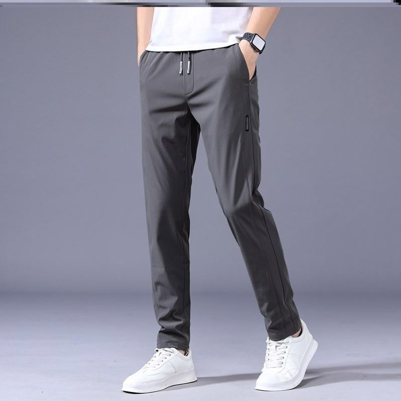 Drawstring Trousers Thin Casual Pants Korean Version Loose Straight Sweatpants Mens Clothing - AccessoryWorldHub