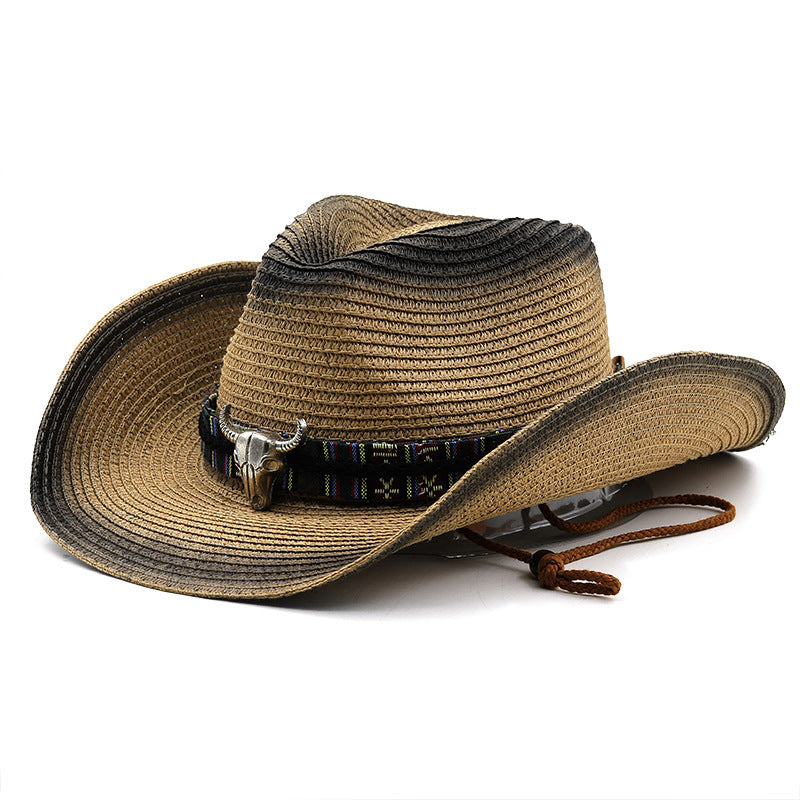 Denim Ethnic Style Straw Hat Men And Women Outdoor - AccessoryWorldHub