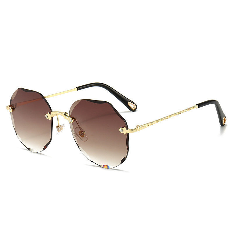 Polygonal Sunglasses Women Rimless Trimmed Sunglasses - AccessoryWorldHub