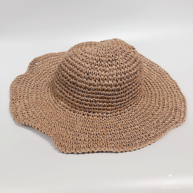 Summer Outing Sunscreen Hat for Women with Foldable Straw Hats Holiday Cool Hat Beach Hat - AccessoryWorldHub