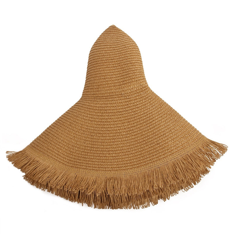 Big Brim Beach Sun Hat Women's Woven Brim Straw Hat - AccessoryWorldHub