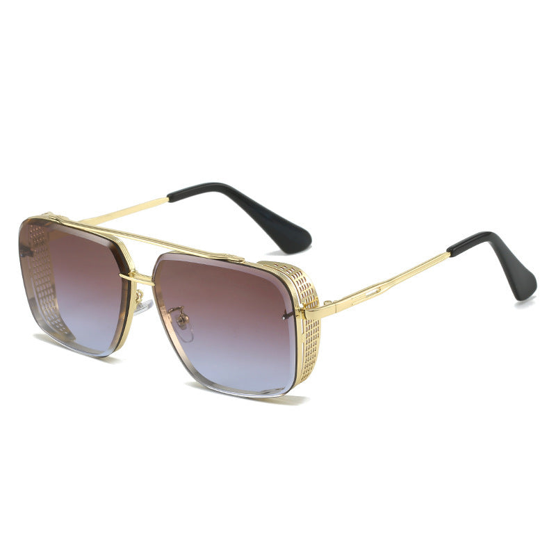 Gradient A Wire Fence Edge Retro Sunglasses - AccessoryWorldHub