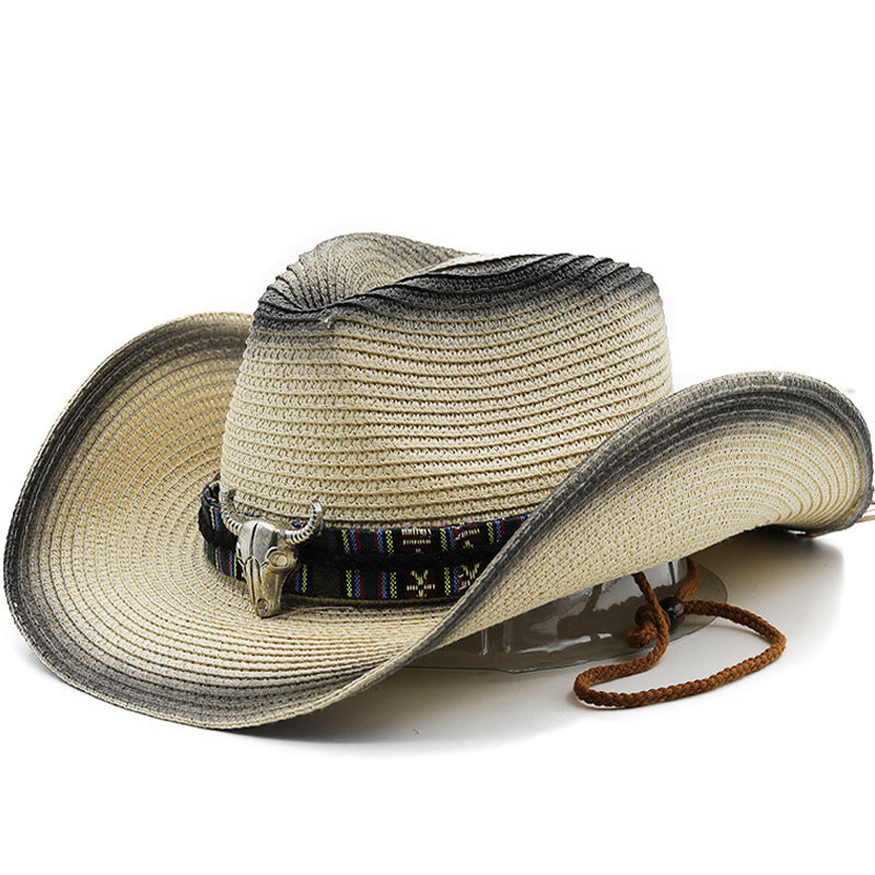 Denim Ethnic Style Straw Hat Men And Women Outdoor - AccessoryWorldHub