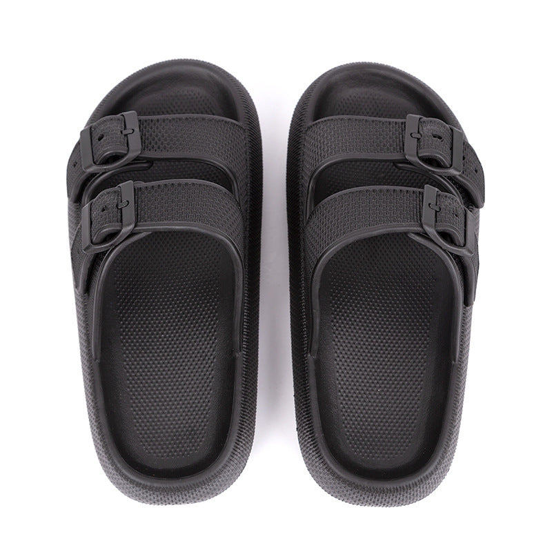 Platform Slippers Women's Summer Buckle Home Shoes Fashion Outdoor Wear Soft Bottom Sandals - AccessoryWorldHub