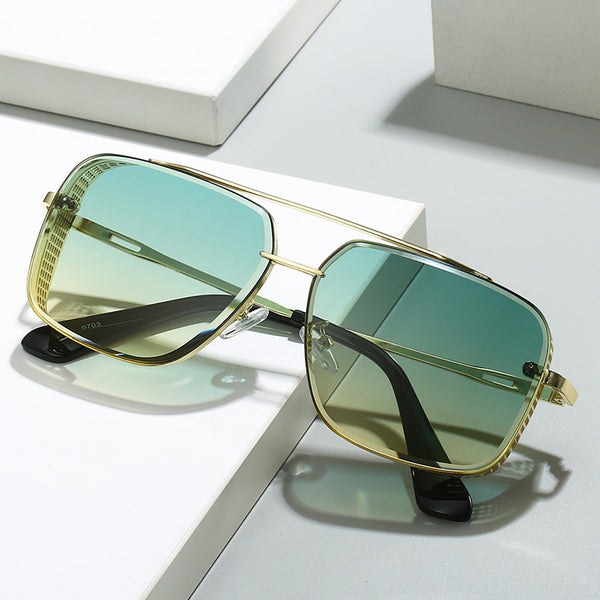 Gradient A Wire Fence Edge Retro Sunglasses - AccessoryWorldHub