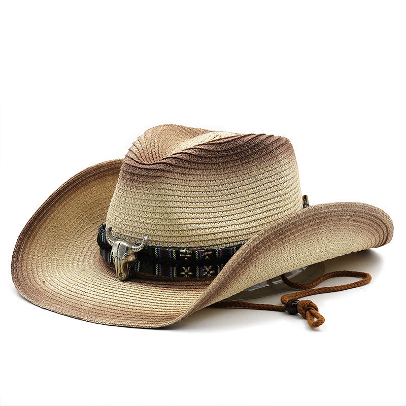 Denim Ethnic Style Straw Hat Men And Women Outdoor - AccessoryWorldHub