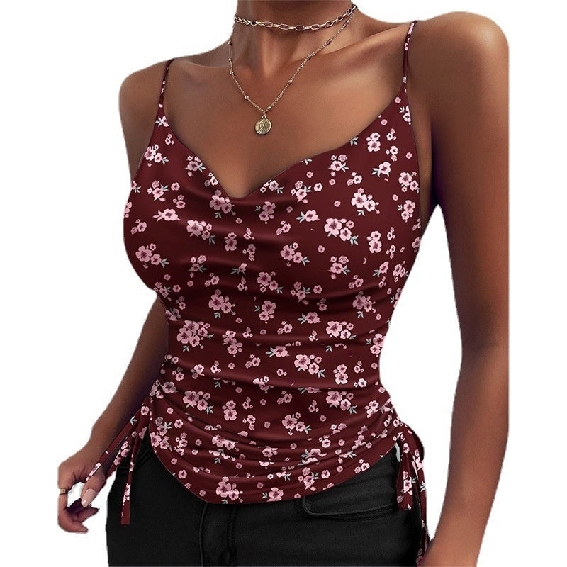 Spaghetti Strap Tops V-neck Camisole Shirts Women Summer Clothes - AccessoryWorldHub