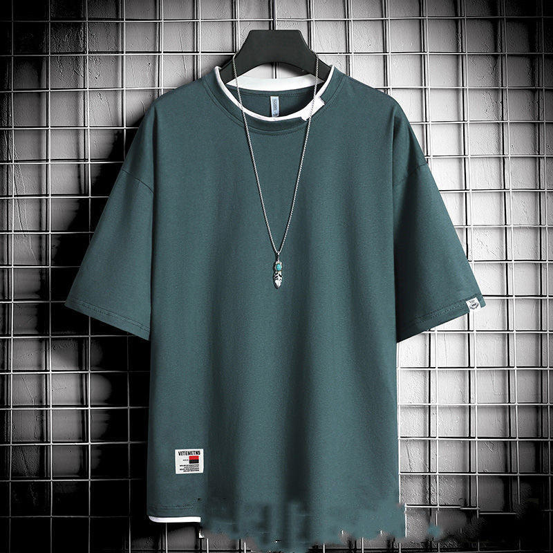 Hong Kong style loose T-shirt men - AccessoryWorldHub