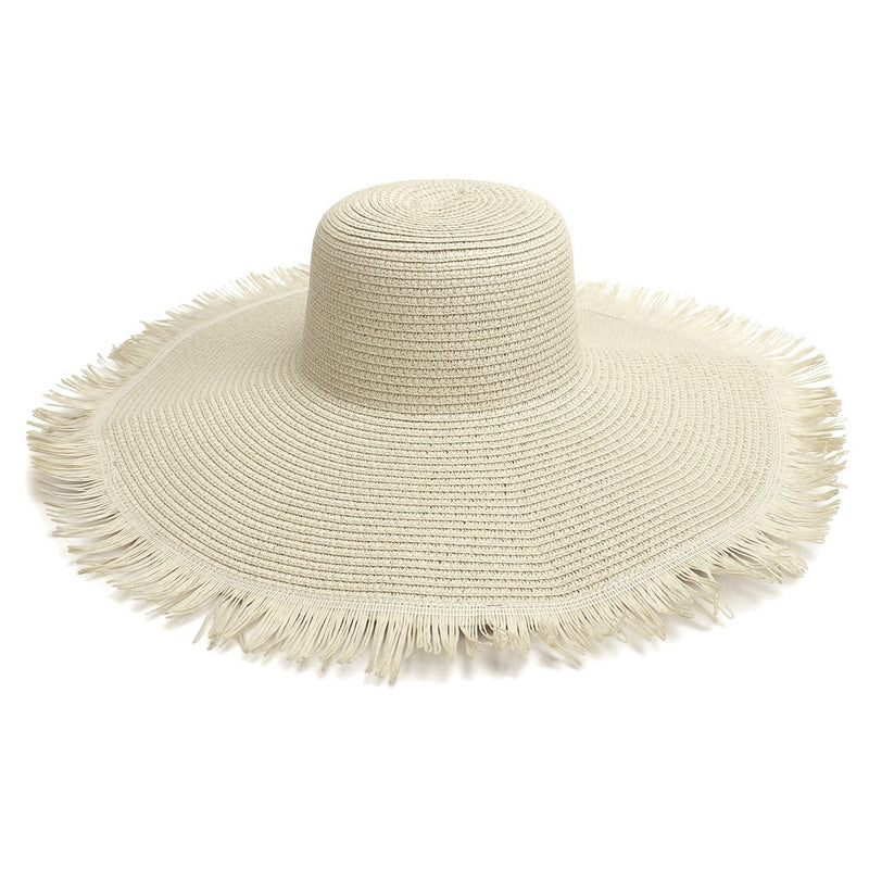 Big Brim Beach Sun Hat Women's Woven Brim Straw Hat - AccessoryWorldHub