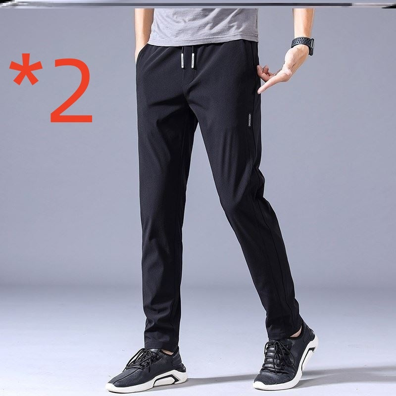 Drawstring Trousers Thin Casual Pants Korean Version Loose Straight Sweatpants Mens Clothing - AccessoryWorldHub