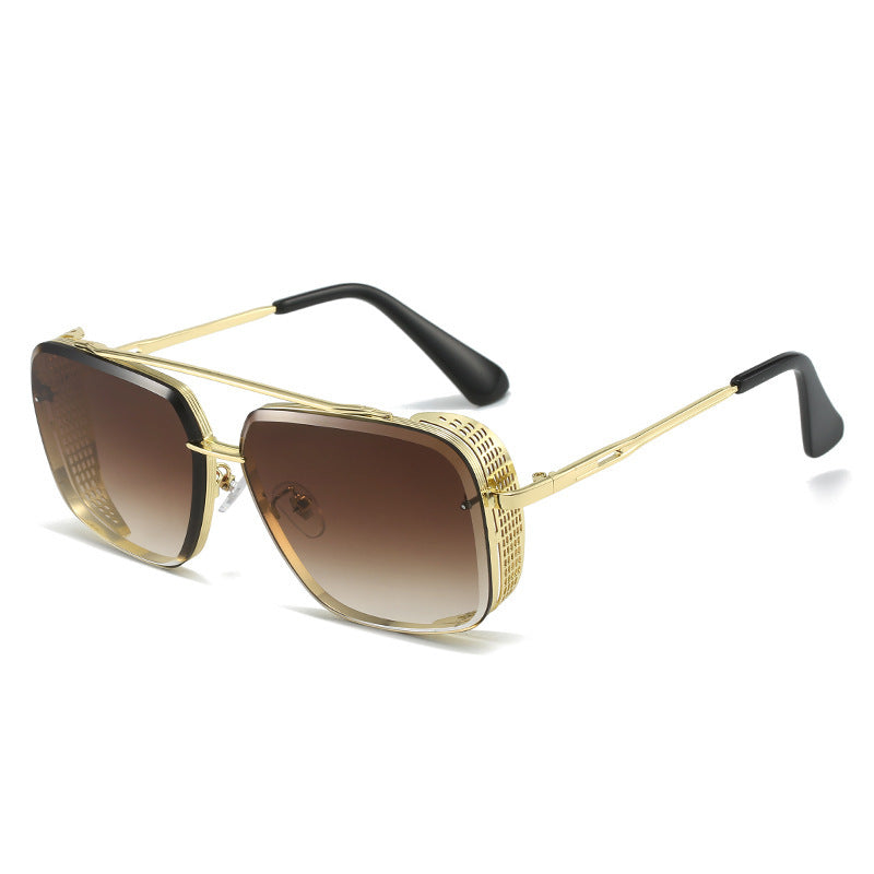 Gradient A Wire Fence Edge Retro Sunglasses - AccessoryWorldHub