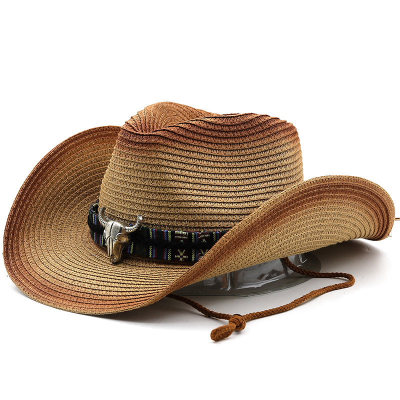 Denim Ethnic Style Straw Hat Men And Women Outdoor - AccessoryWorldHub