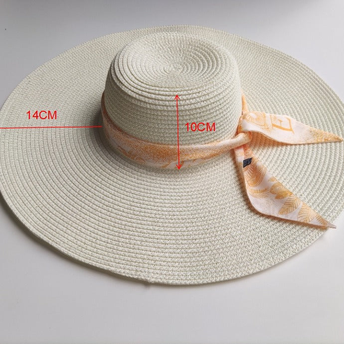 Light Board 14CM Big Brim Straw Hat Women's Sun-proof Beach Dome - AccessoryWorldHub