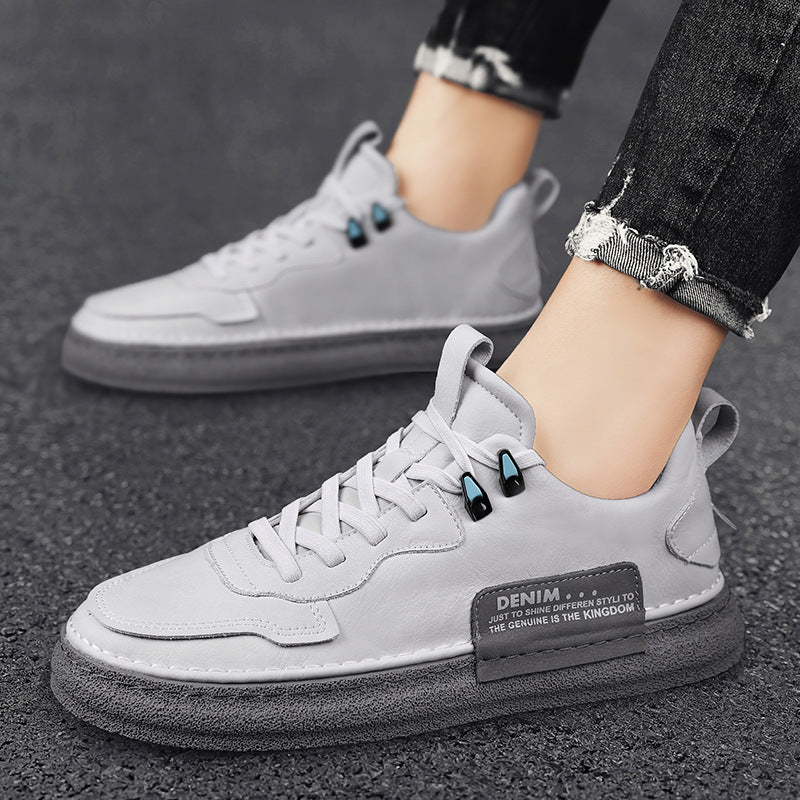 Leather Men's Versatile Casual Sneakers - AccessoryWorldHub