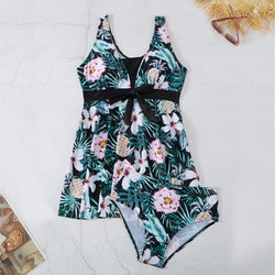 Women's V-neck Printed Split Bikini Swimsuit - AccessoryWorldHub