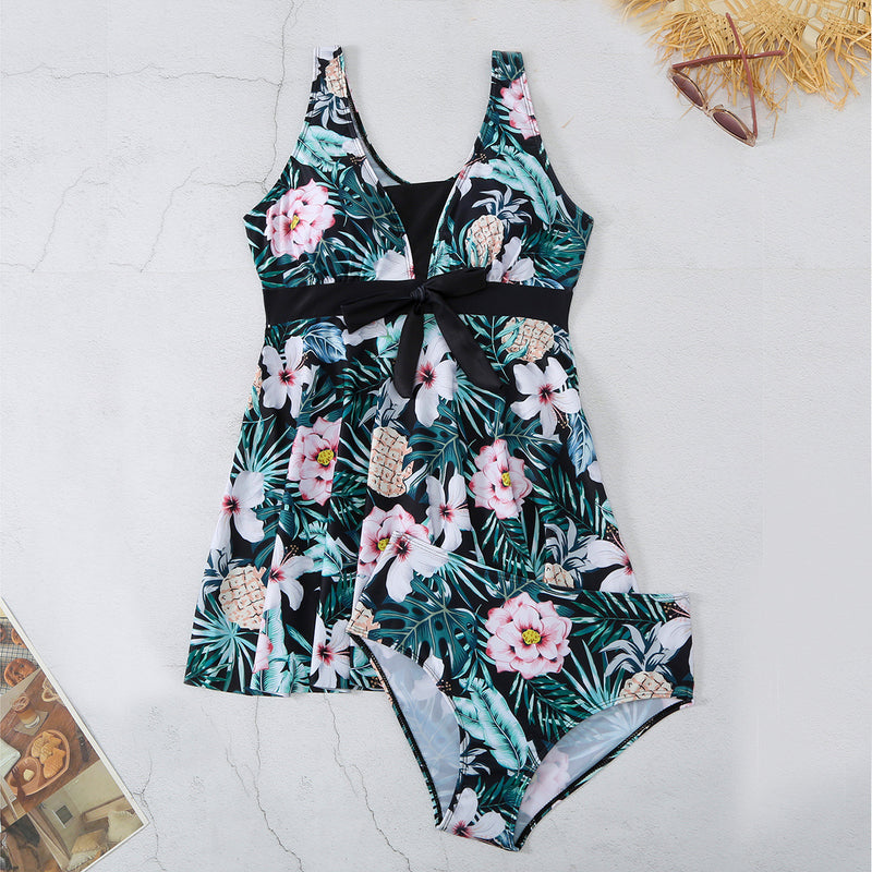 Women's V-neck Printed Split Bikini Swimsuit - AccessoryWorldHub