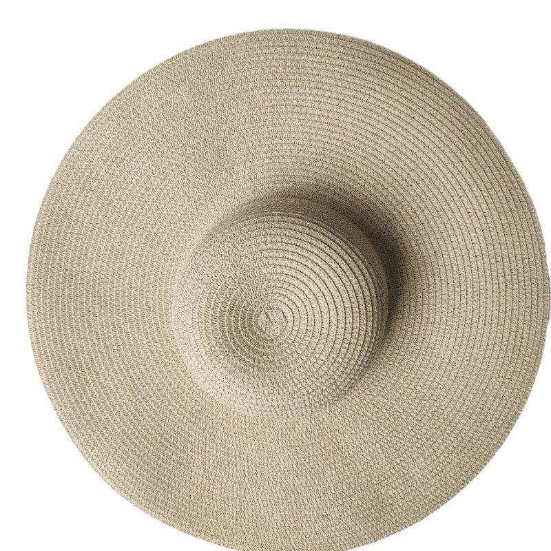 Light Board 14CM Big Brim Straw Hat Women's Sun-proof Beach Dome - AccessoryWorldHub