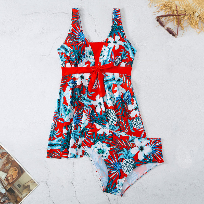 Women's V-neck Printed Split Bikini Swimsuit - AccessoryWorldHub