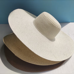 Light Board 14CM Big Brim Straw Hat Women's Sun-proof Beach Dome - AccessoryWorldHub