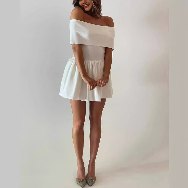 European And American Style Beach Holiday Sexy Dress Knitted Hollow-out Off Collar - AccessoryWorldHub