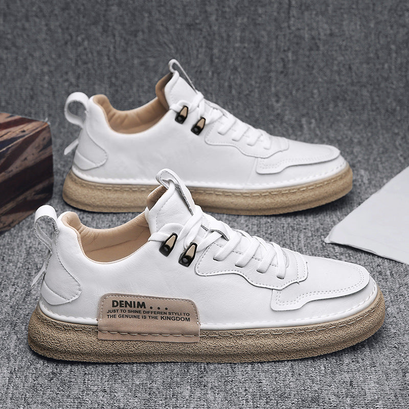 Leather Men's Versatile Casual Sneakers - AccessoryWorldHub