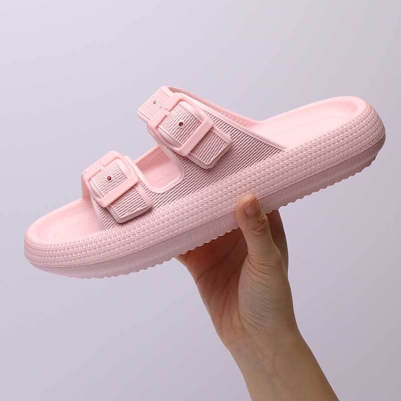 Platform Slippers Women's Summer Buckle Home Shoes Fashion Outdoor Wear Soft Bottom Sandals - AccessoryWorldHub