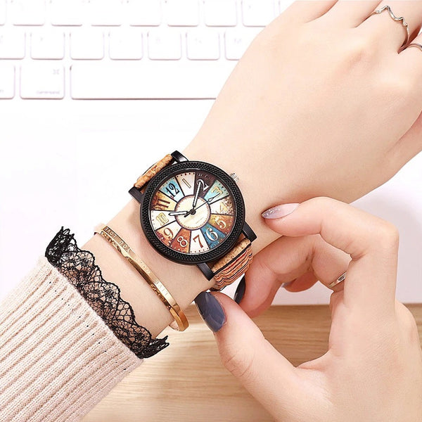 Casual Vintage Leather Women Quartz Wrist Watch Gift Clock - AccessoryWorldHub