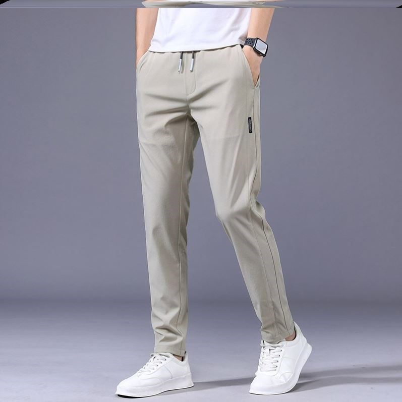 Drawstring Trousers Thin Casual Pants Korean Version Loose Straight Sweatpants Mens Clothing - AccessoryWorldHub